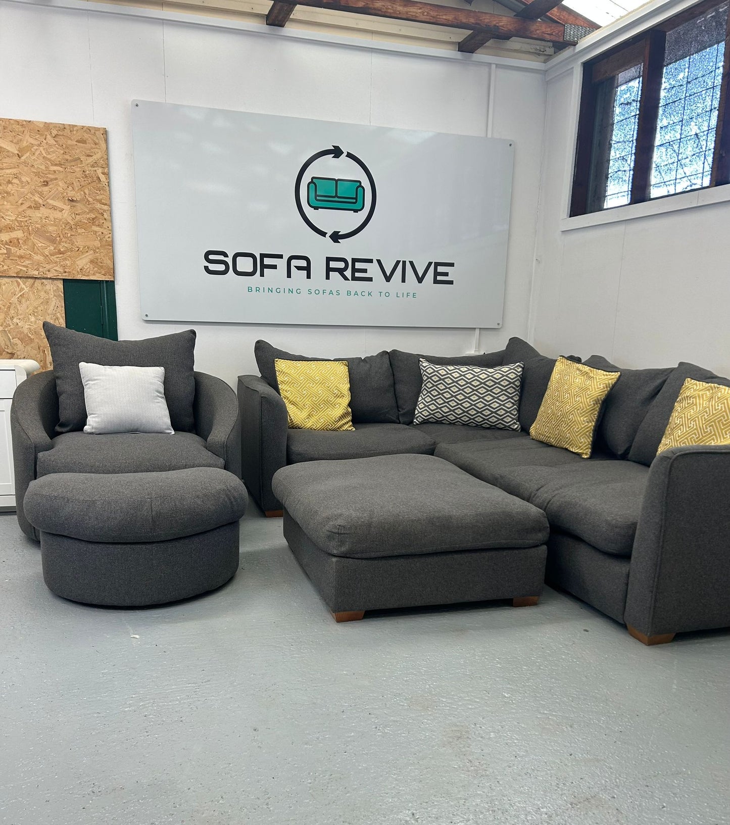 Grey Oak Furniture Land sofa suite