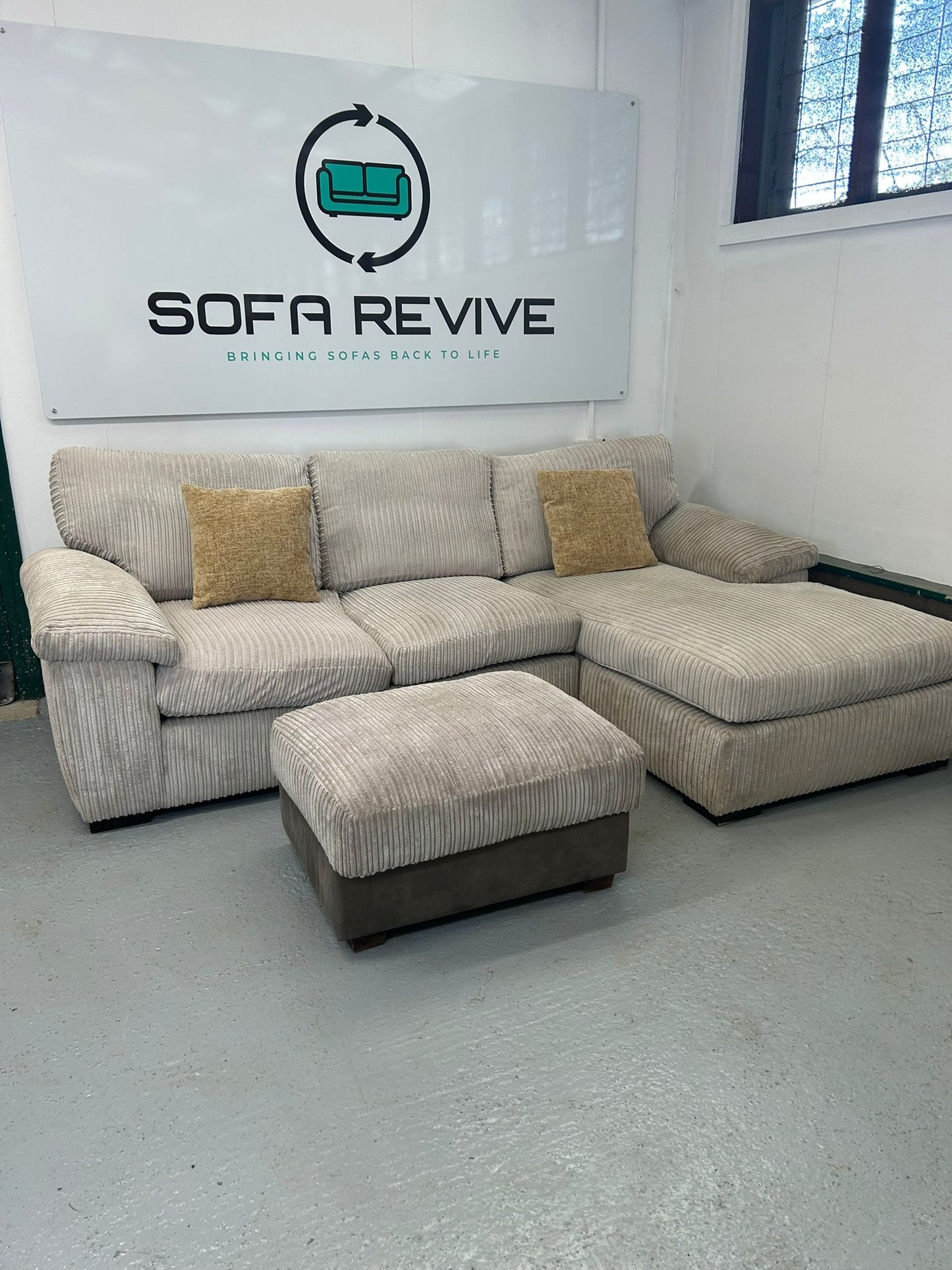 Beige Amalfi Chaise Sofa