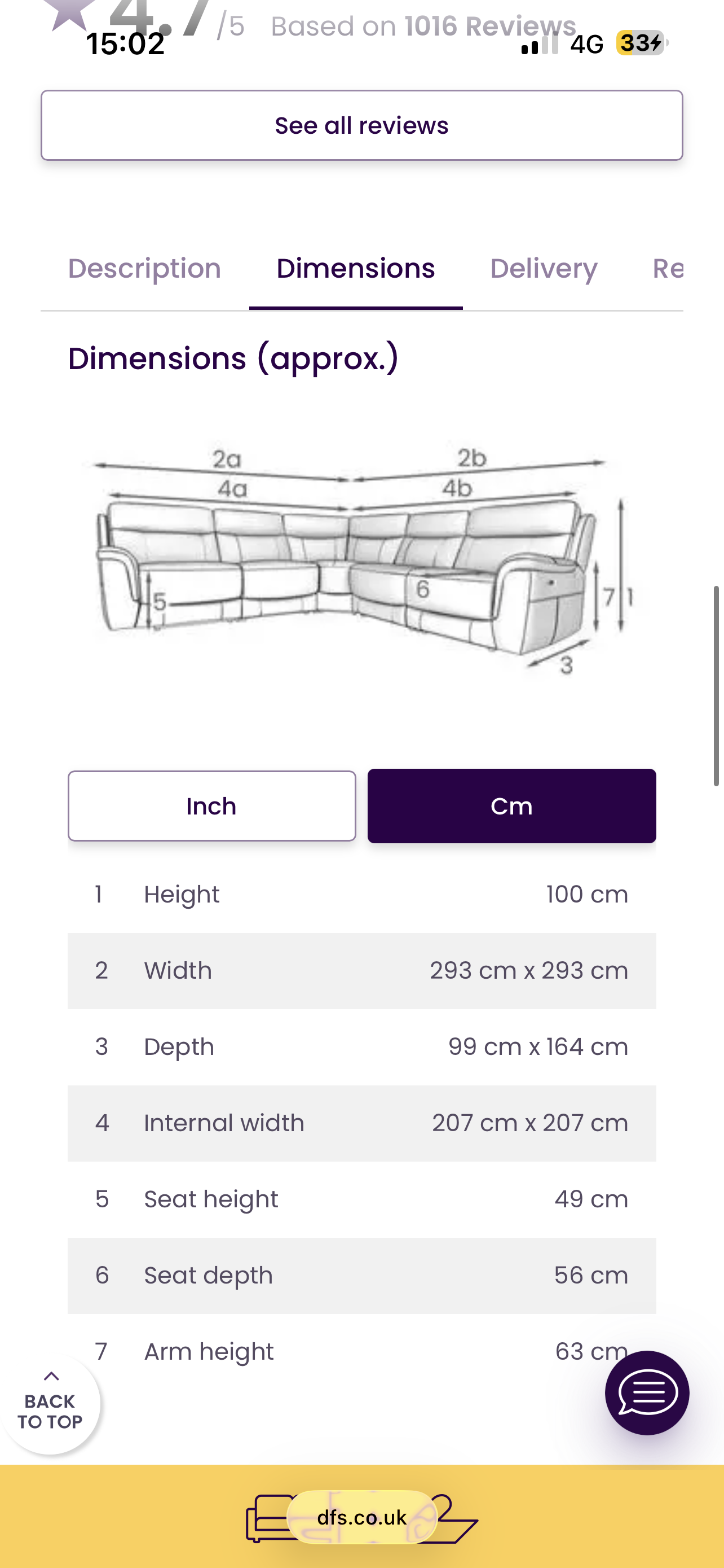 Grey DFS RONAN electric corner recliner sofa with matching footstool DELIVERY AVAILABLE