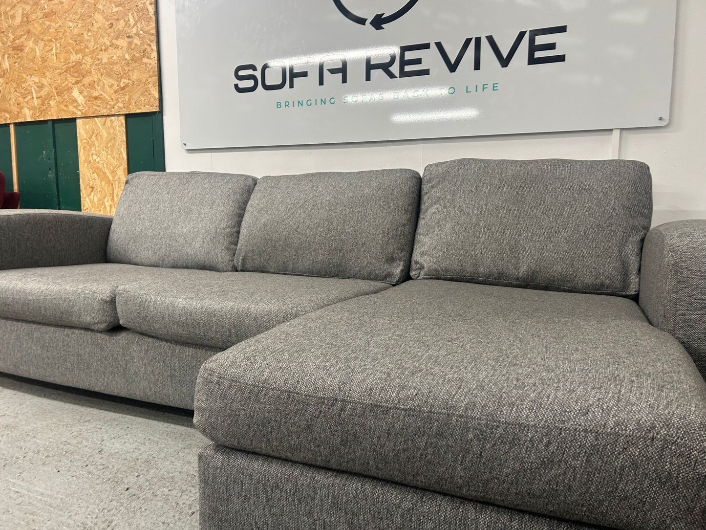 Grey DFS LAYLA right hand chaise sofa