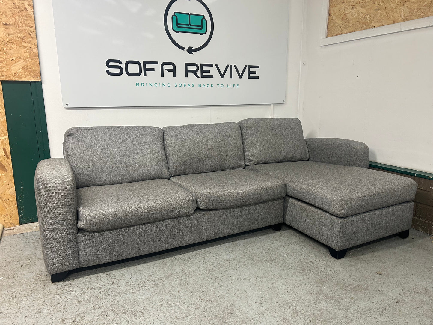 Grey DFS LAYLA right hand chaise sofa