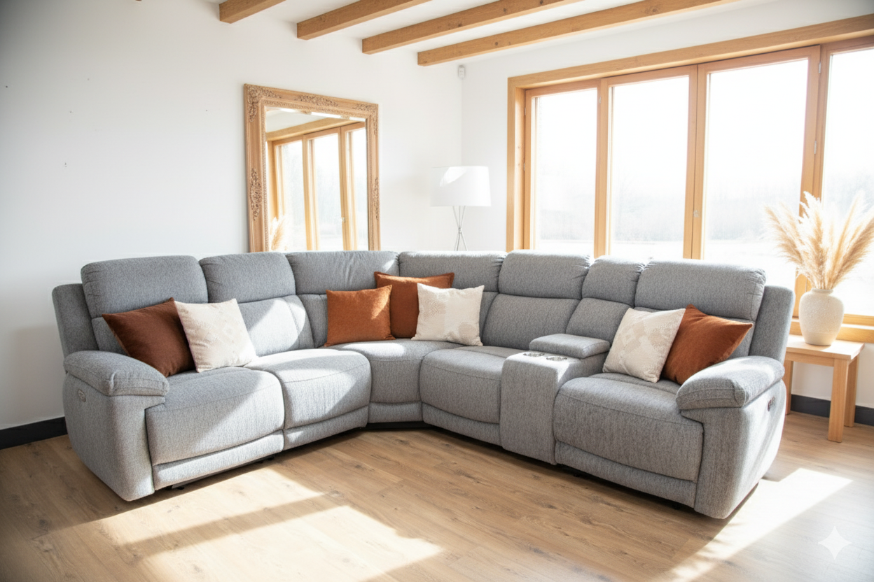 Regent Recliner Grey (Corner Sofa)