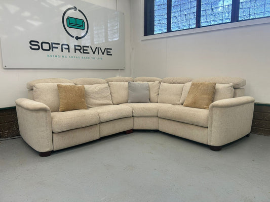 SR Beige Corner Recliner 4 Seater Sofa