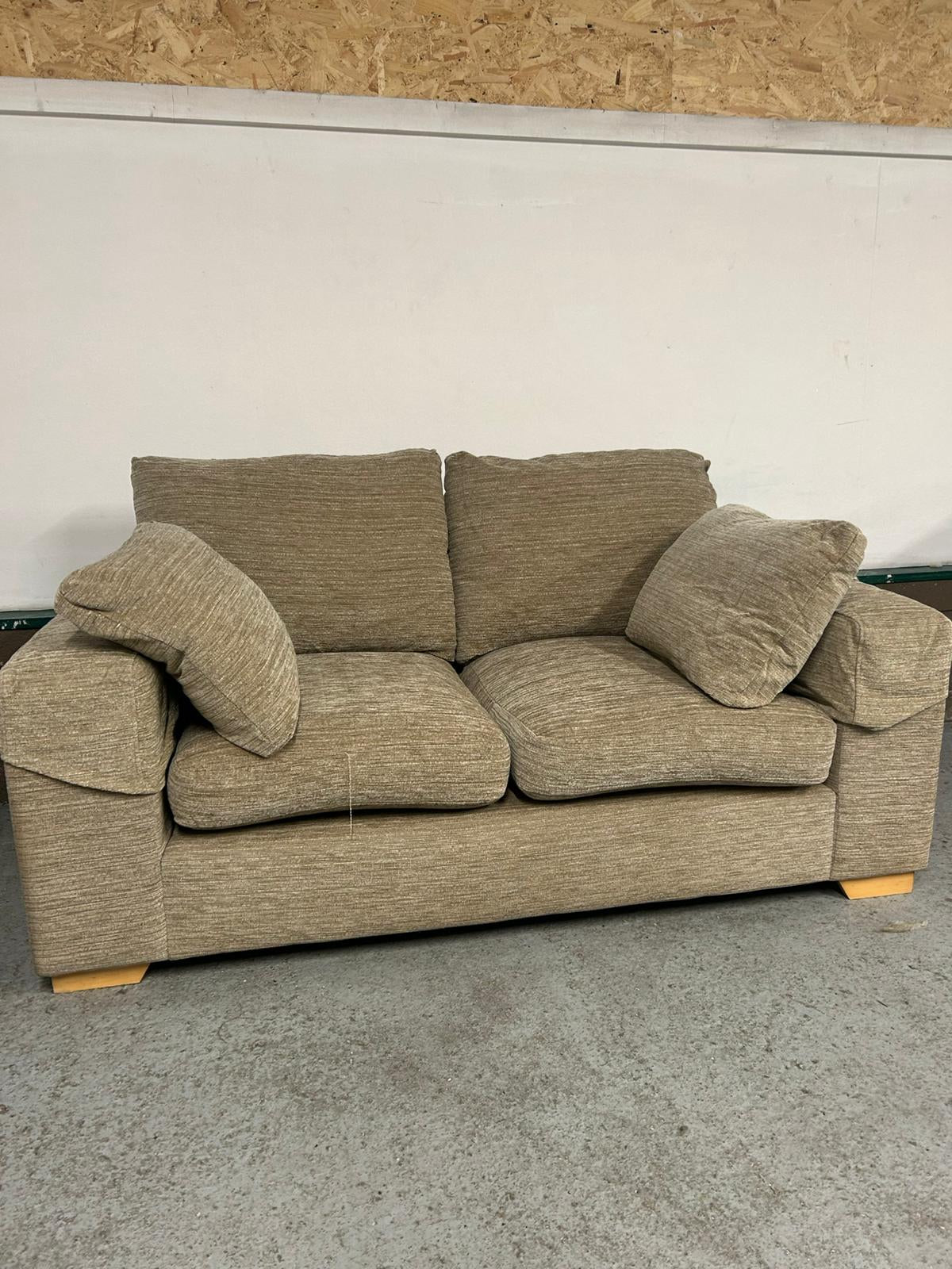 Beige NEXT 2&3 seater sofa set with matching footstool