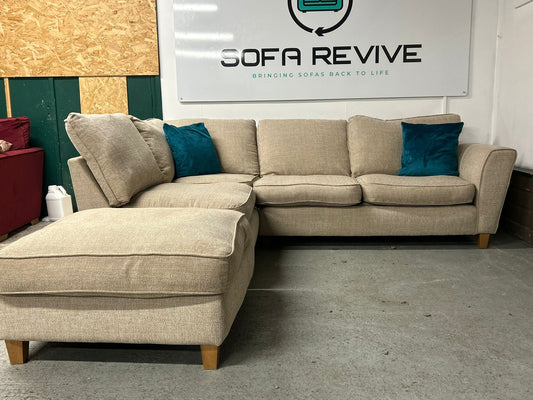 Beige SCS HUGO corner sofa with matching pouffe